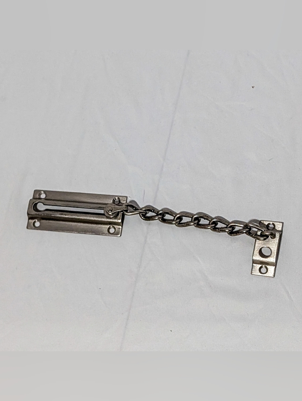 Brushed Nickel Security Door Chain Lock - Metal Safety Guard